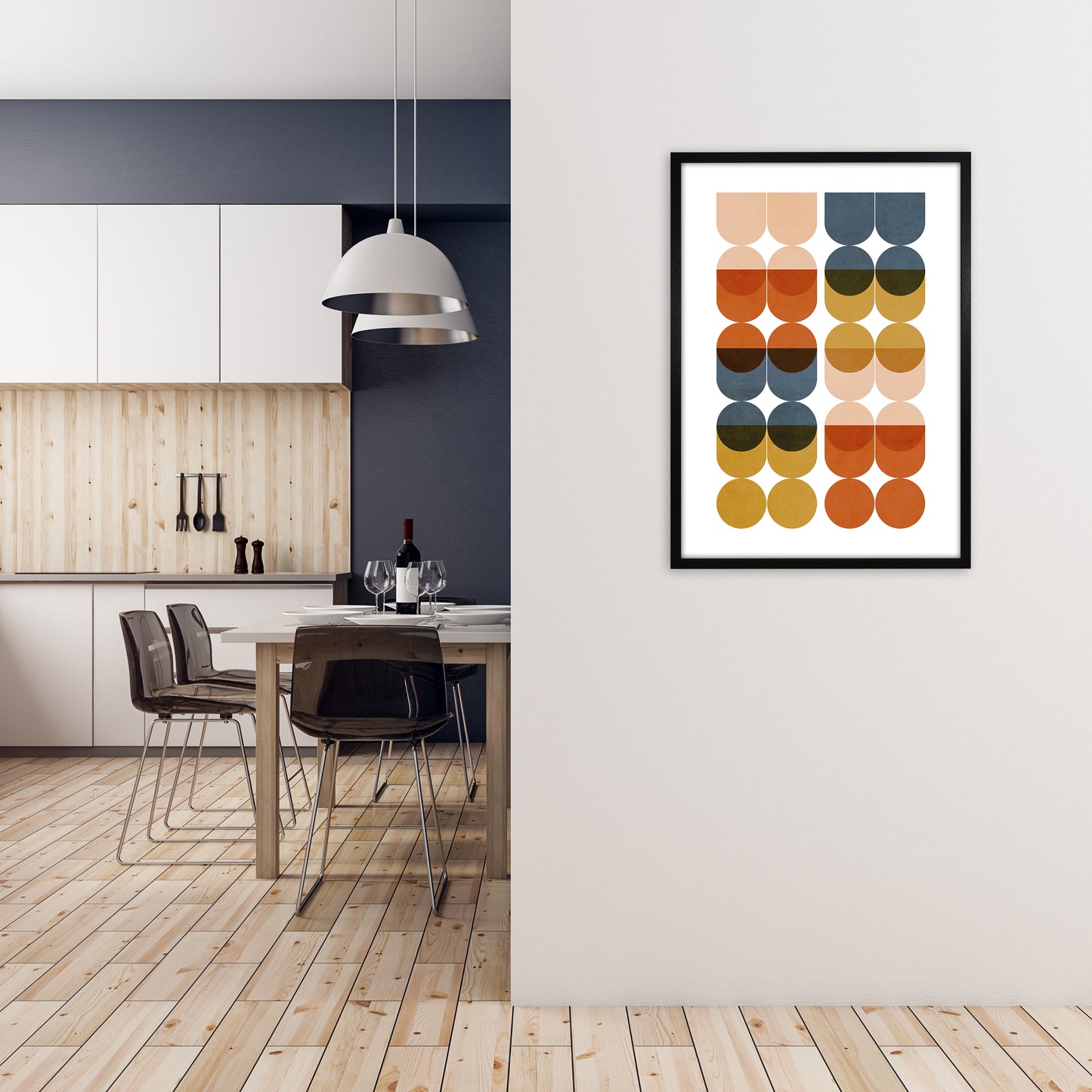 Mid Century Modern Set of 2 A Original A1 White Frame