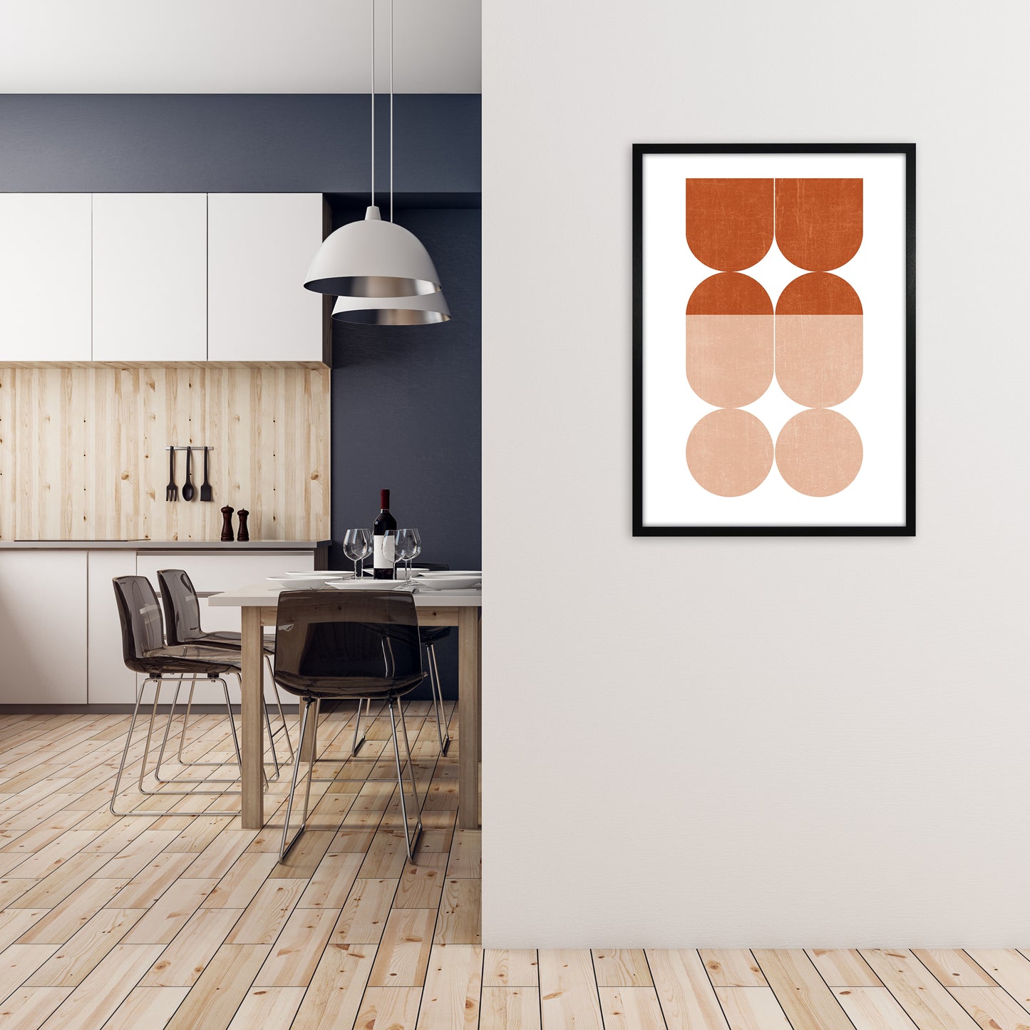 Abstract Art A Modern Contemporary Art Print by Print Punk Studio A1 White Frame