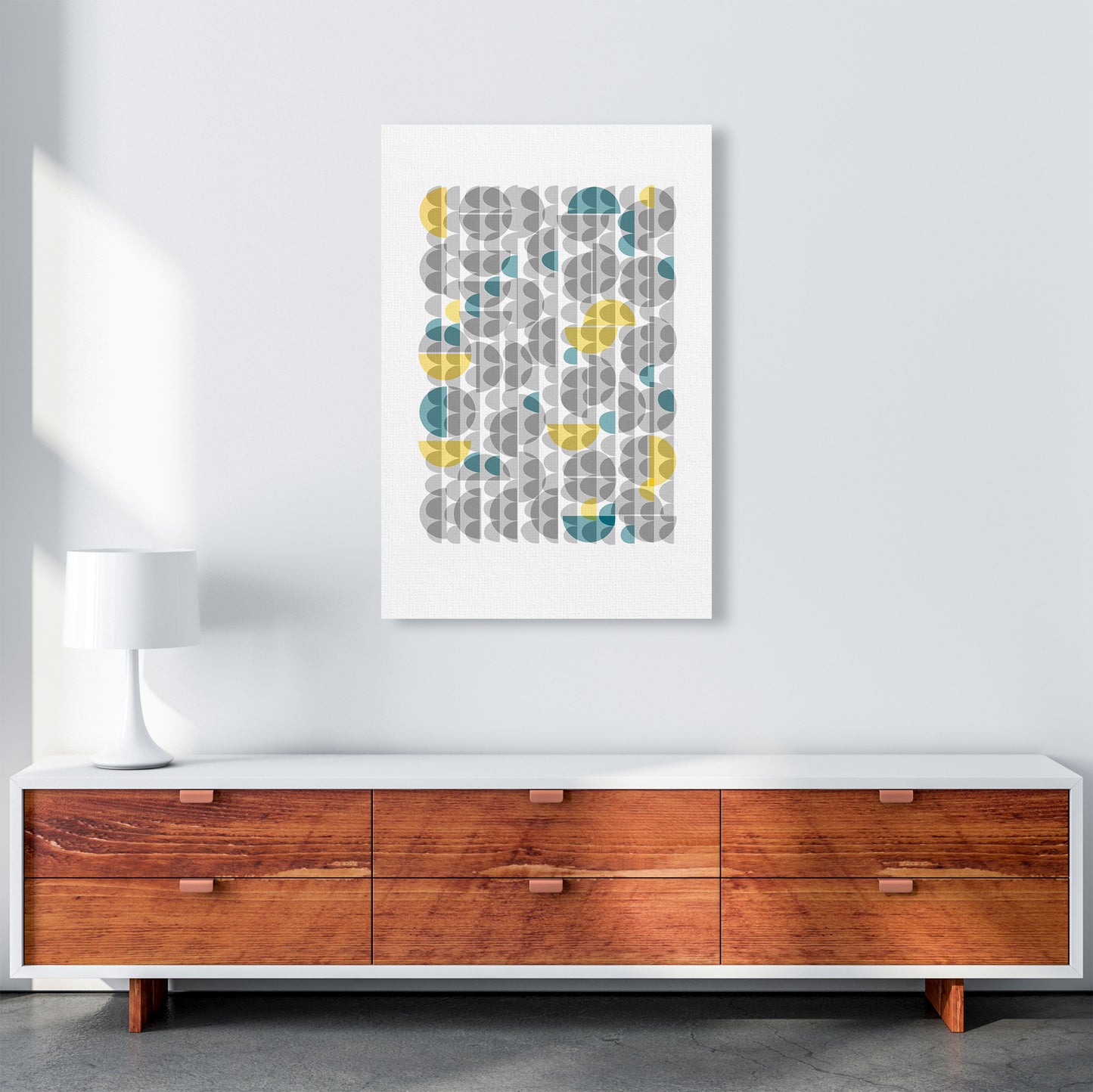 Geometric Grey and Yellow B Original A1 Canvas