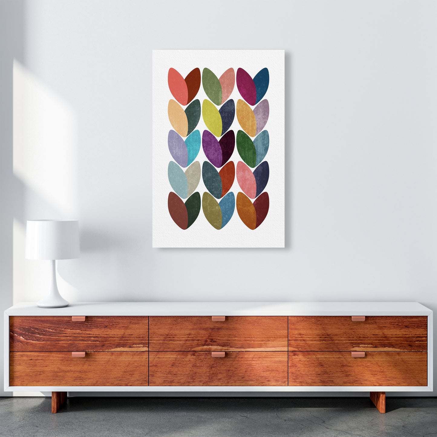 Scandinavian Hearts Wall Art Print A A1 Canvas