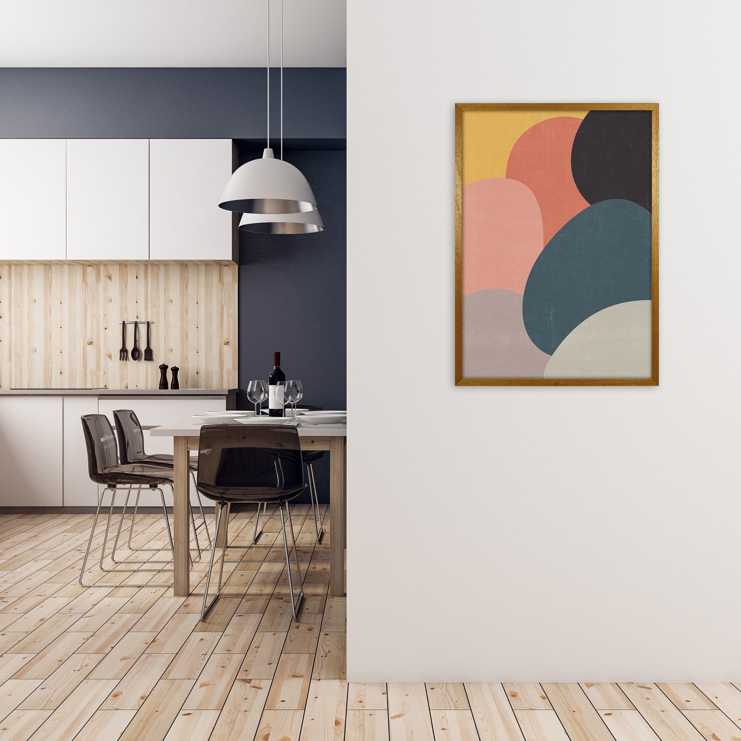 Colorful Abstract Shapes Original A1 Print Only