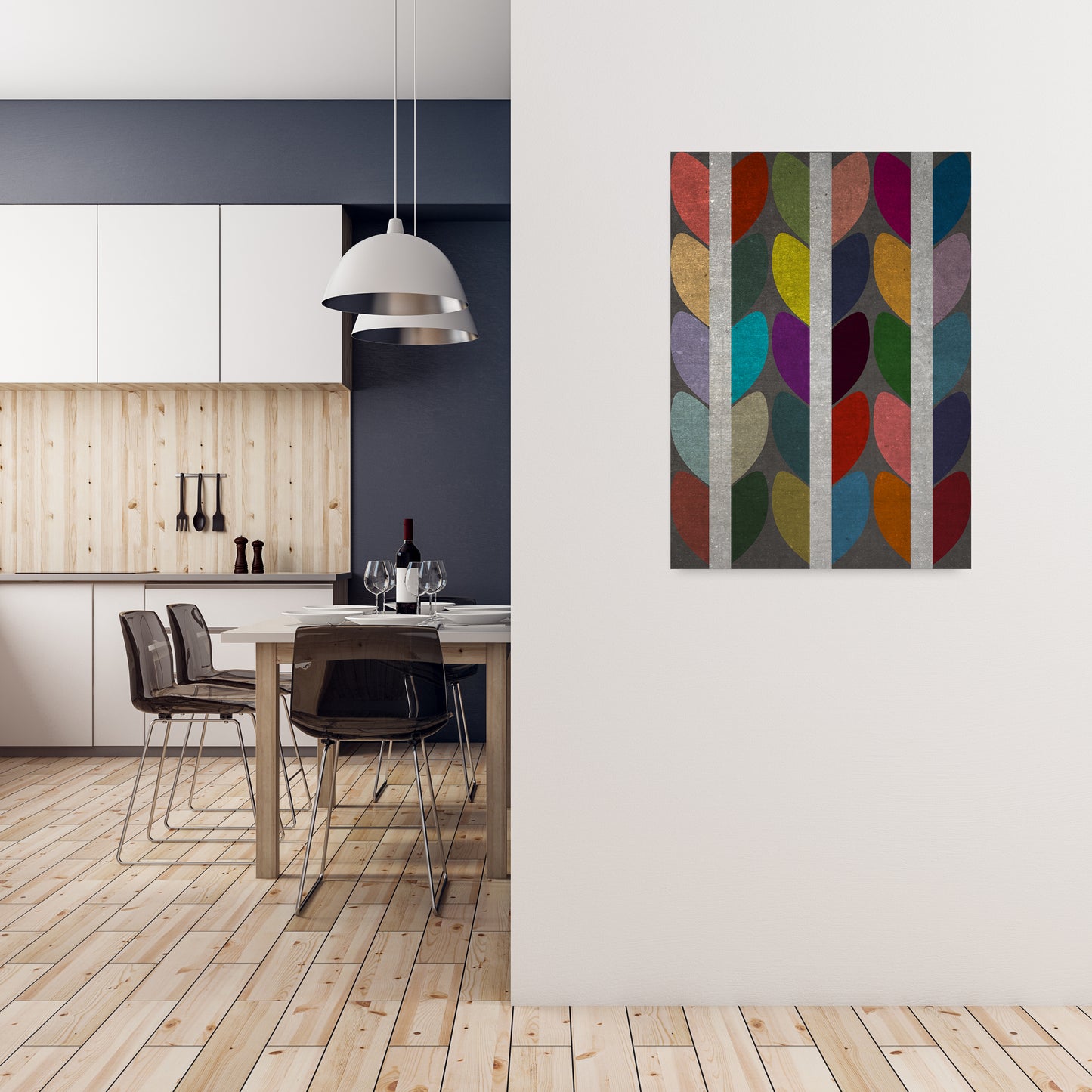 Scandinavian Wall Art Dark Original A1 Black Frame