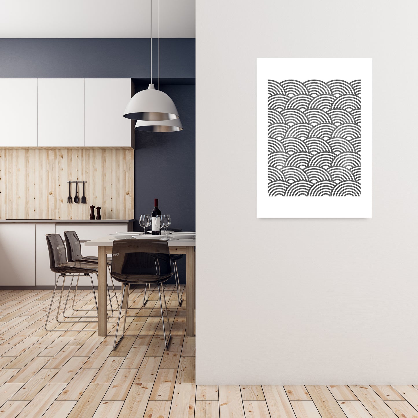 Art Deco Grunge Original A1 Black Frame