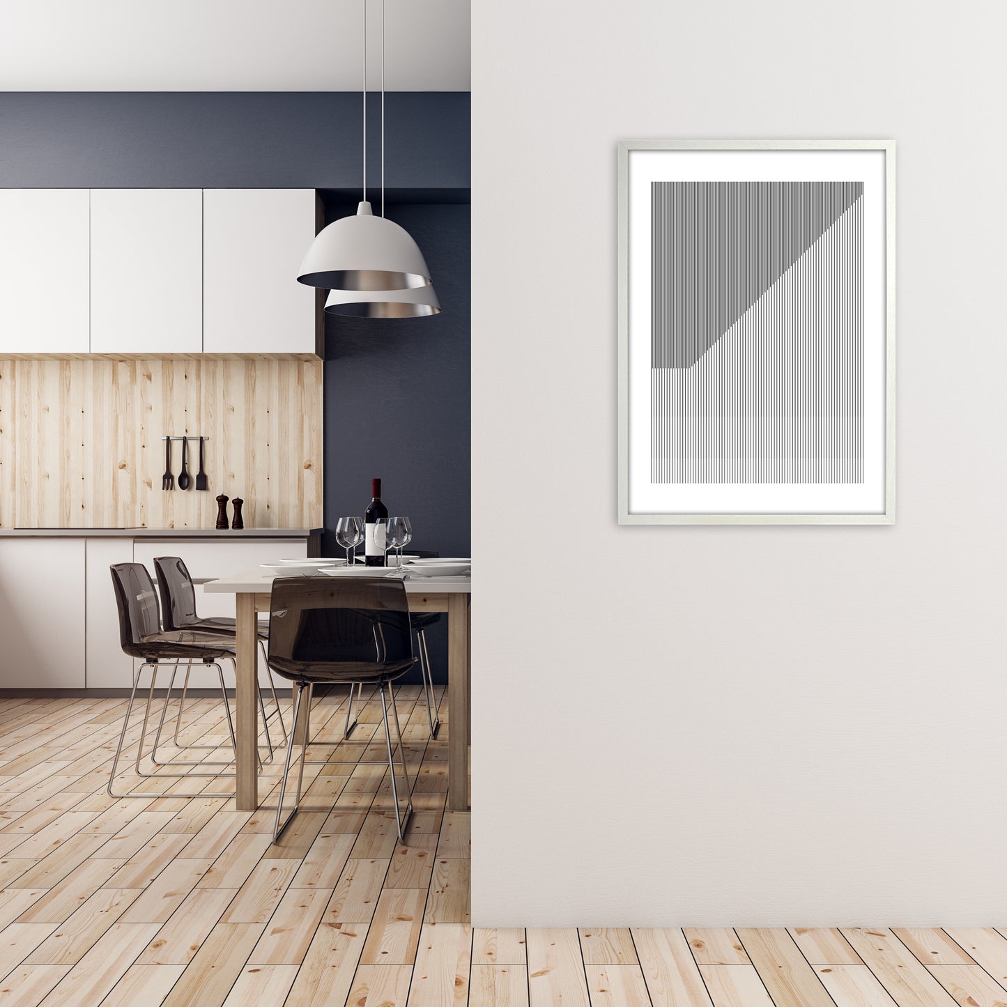Simple Black and White Bauhaus A1 Oak Frame