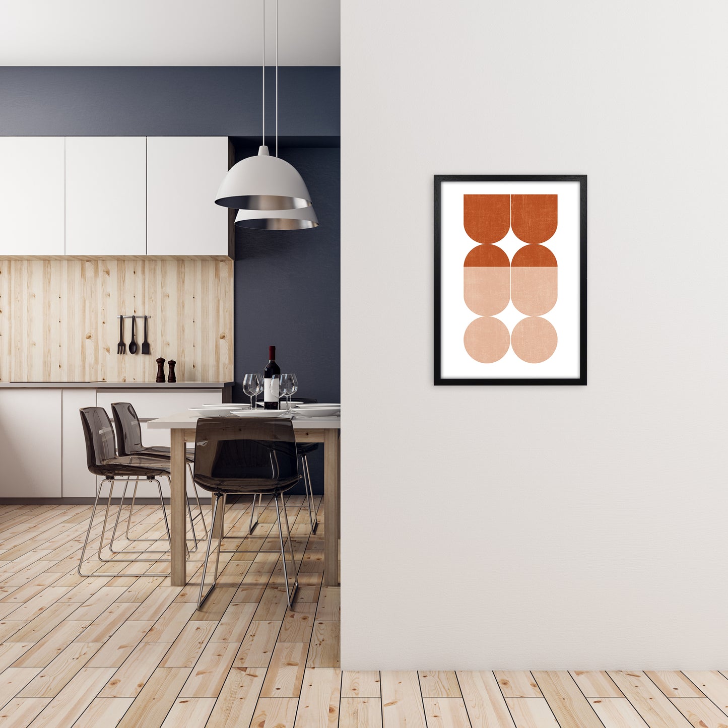 Abstract Art A Modern Contemporary Art Print by Print Punk Studio A2 White Frame