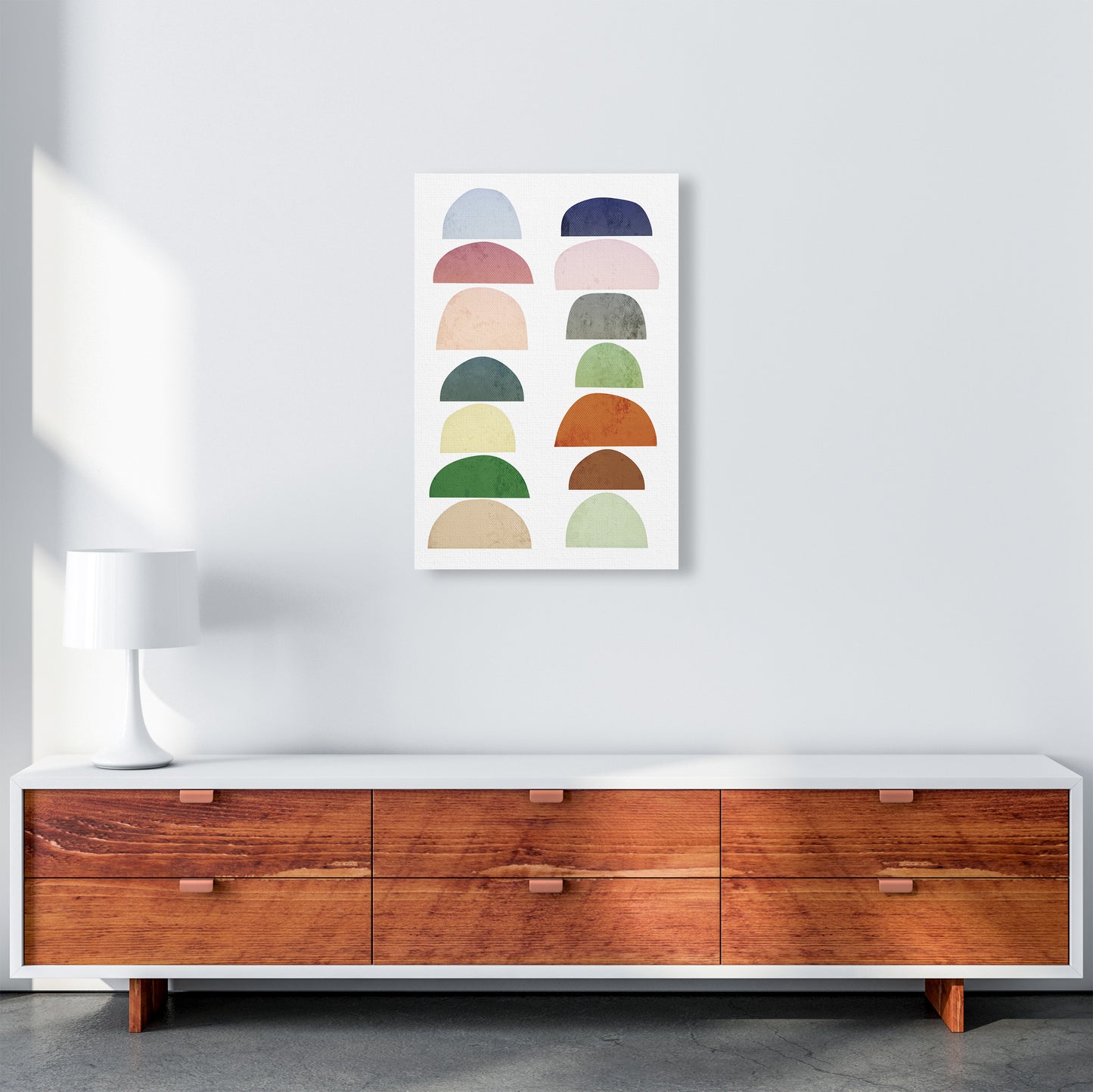 Half Moon Pastel Abstract Original A2 Canvas