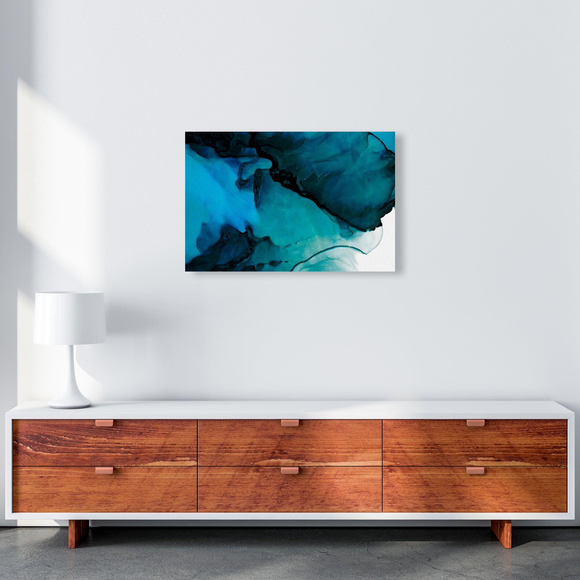 Blue Inspiration Watercolor Original A2 Canvas