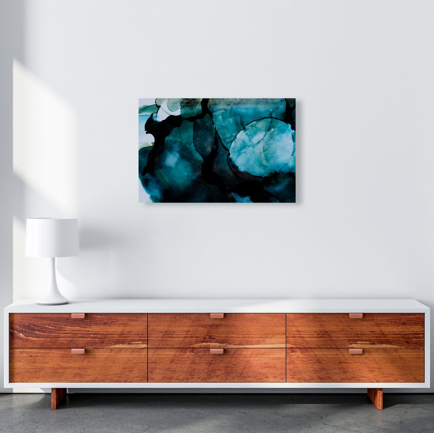 Dark Blue Watercolor Original A2 Canvas