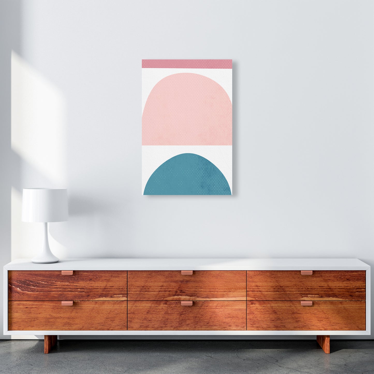 Abstract Blue and Pink Original A2 Canvas