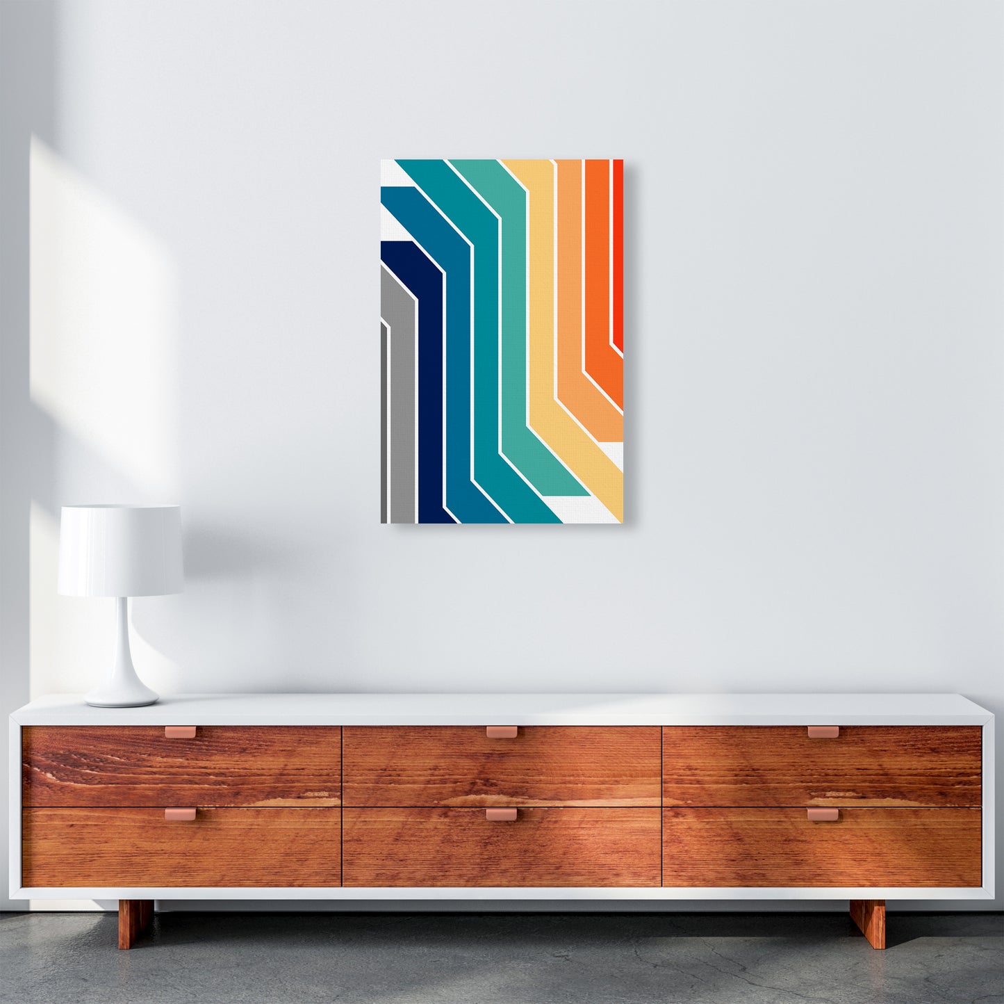 Modern Rainbow Stripes B A2 Canvas