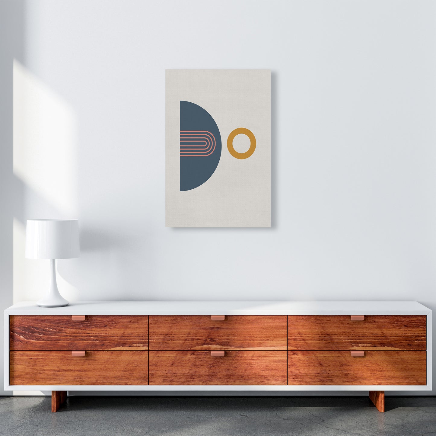 Mid Century Modern Prints on Grey B A2 Canvas