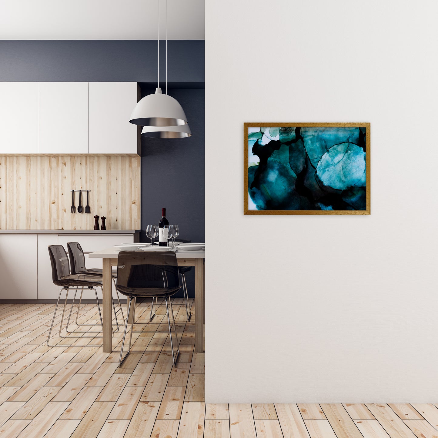 Dark Blue Watercolor Original A2 Print Only