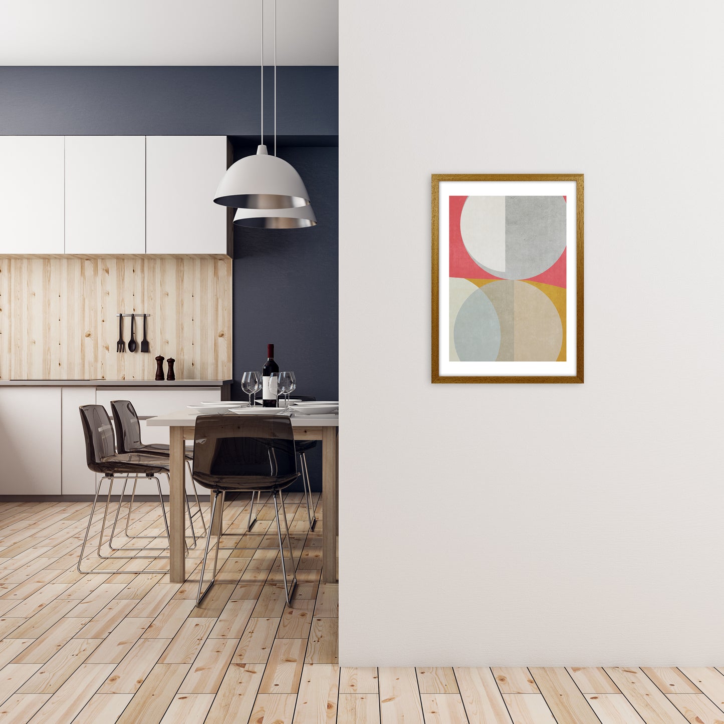 Abstract Colourful Circles Original A2 Print Only