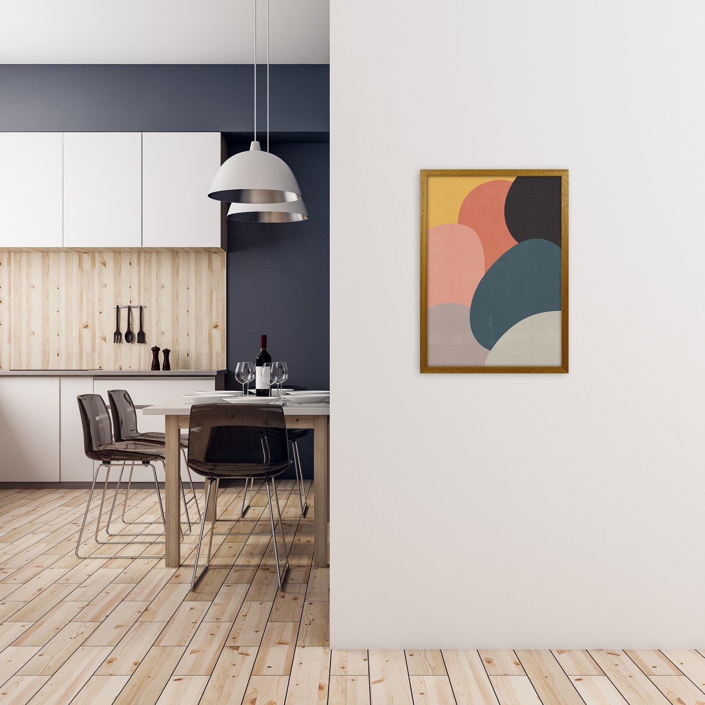 Colorful Abstract Shapes Original A2 Print Only