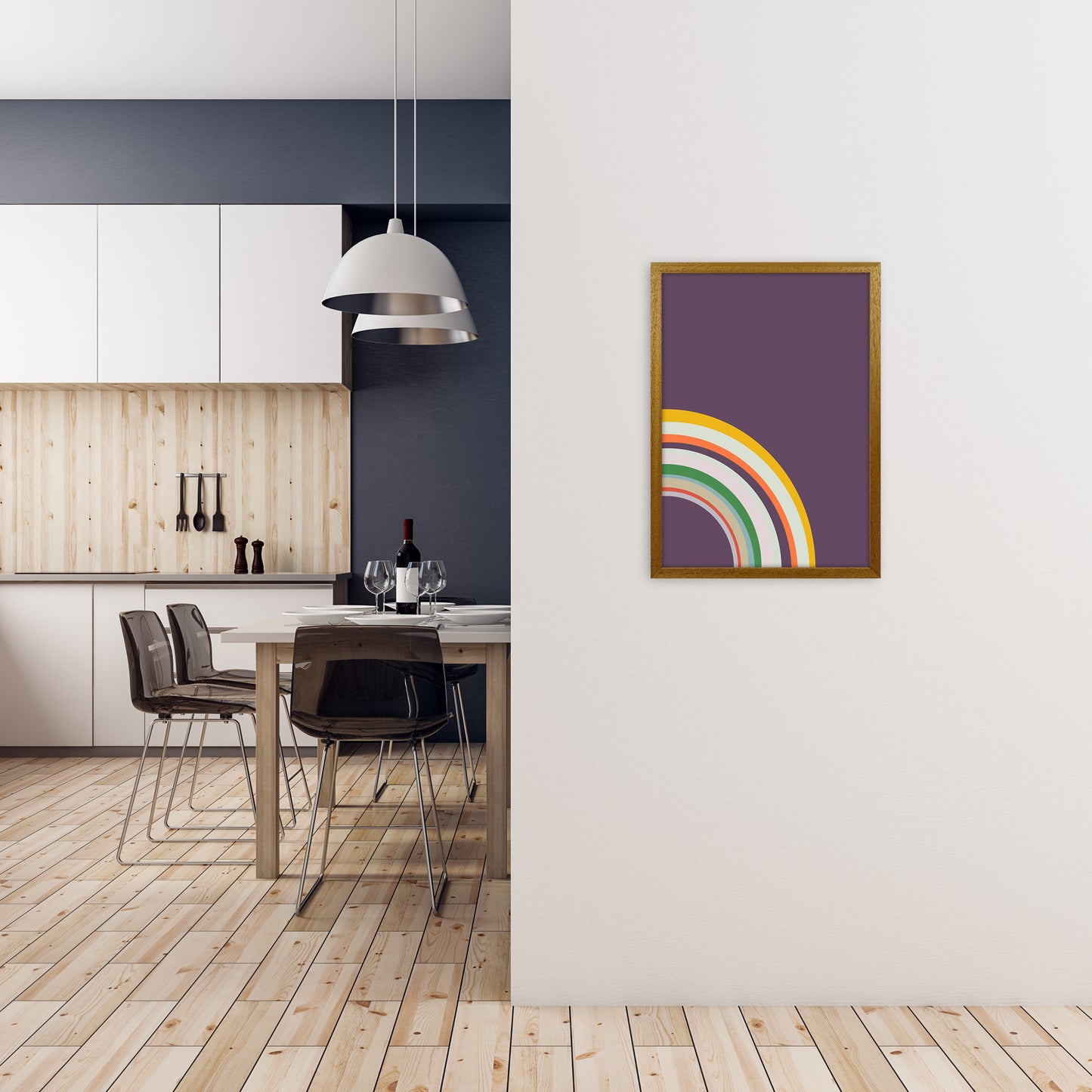 Pair of Nursery Rainbow Prints Right B A2 Print Only