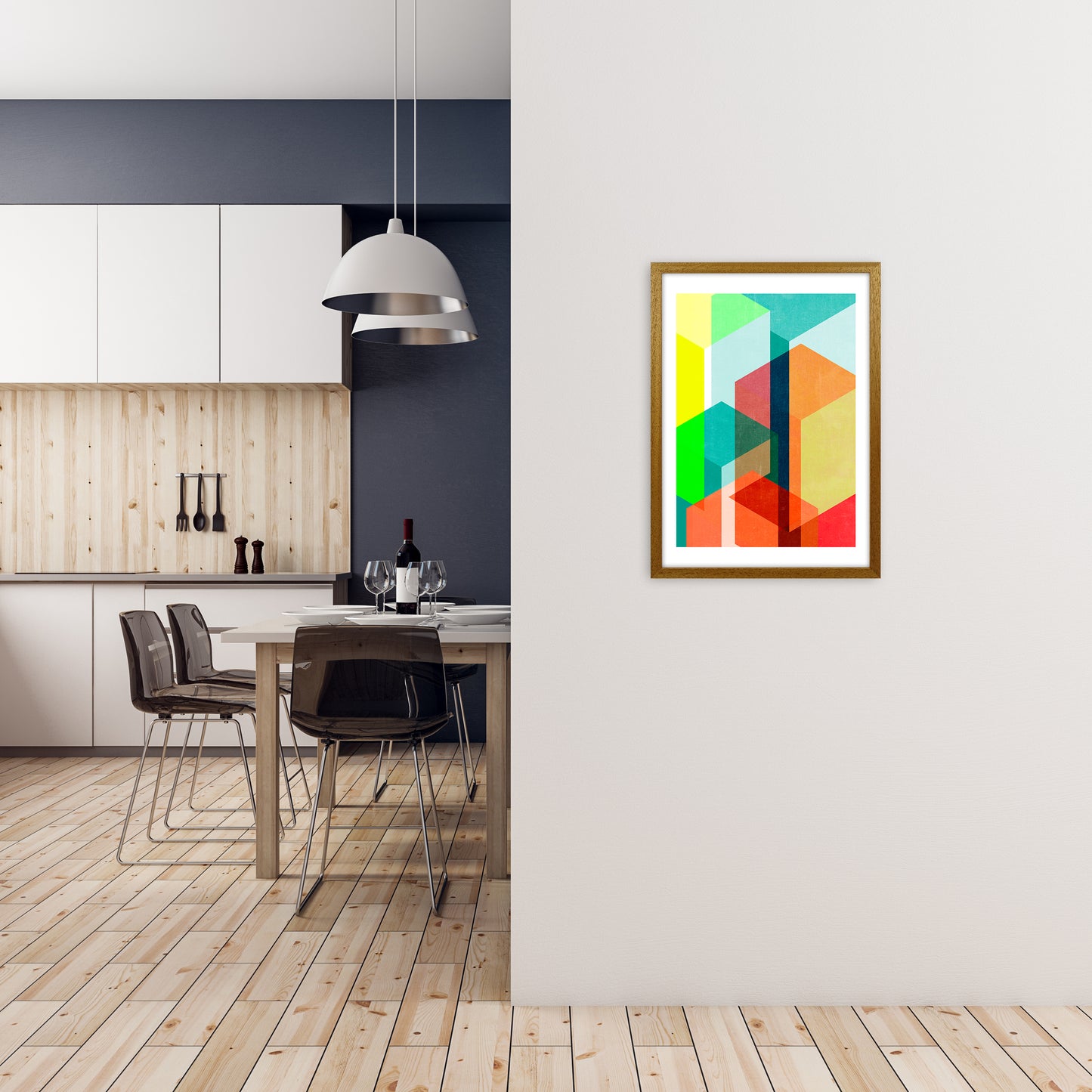 Bright Colourful Abstract Print B A2 Print Only
