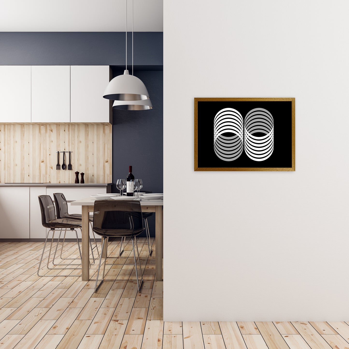 Abstract Modern Shapes Landscape Original A2 Print Only
