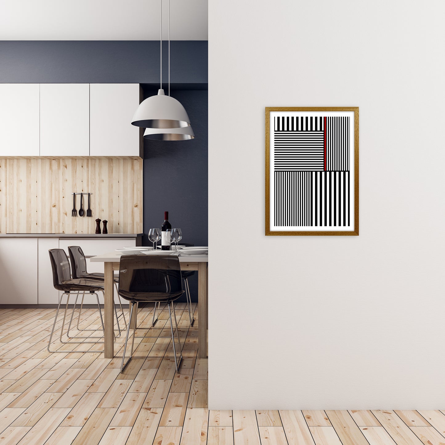 Black and White Stripes with A2 Print Only