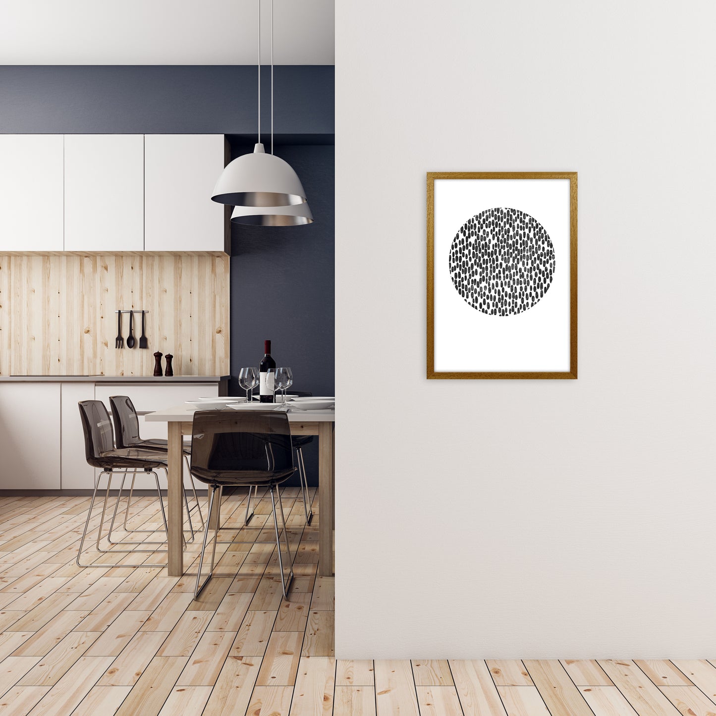Mid Century Dots Circle Original A2 Print Only