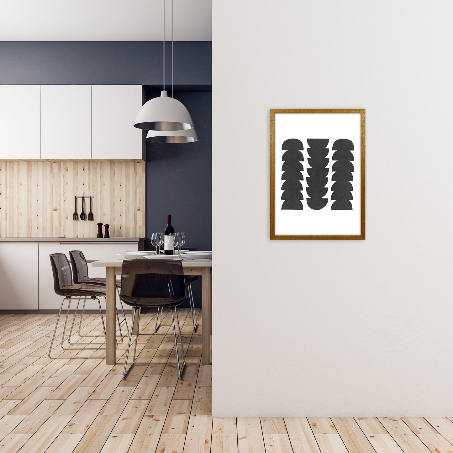 Mid Century Modern Abstract Grunge A2 Print Only