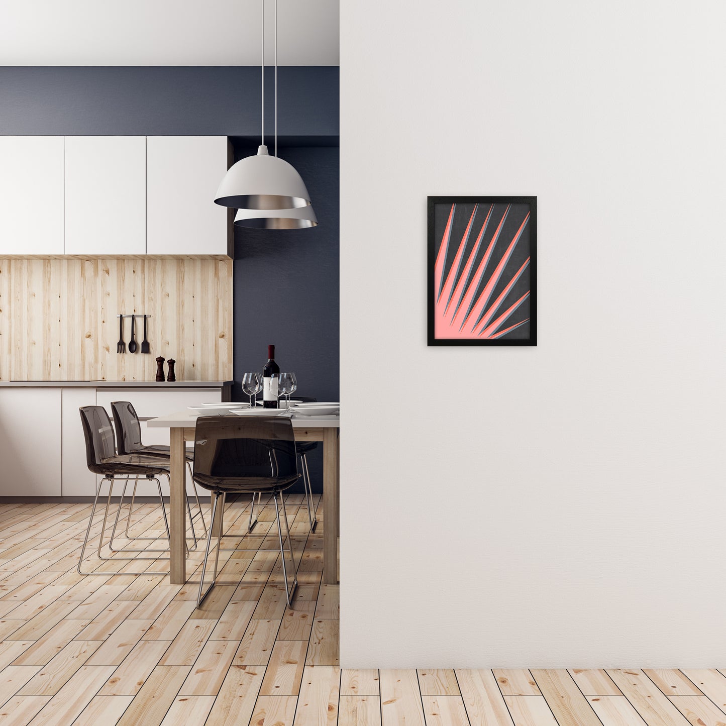 Abstract Colourful Print A A3 White Frame
