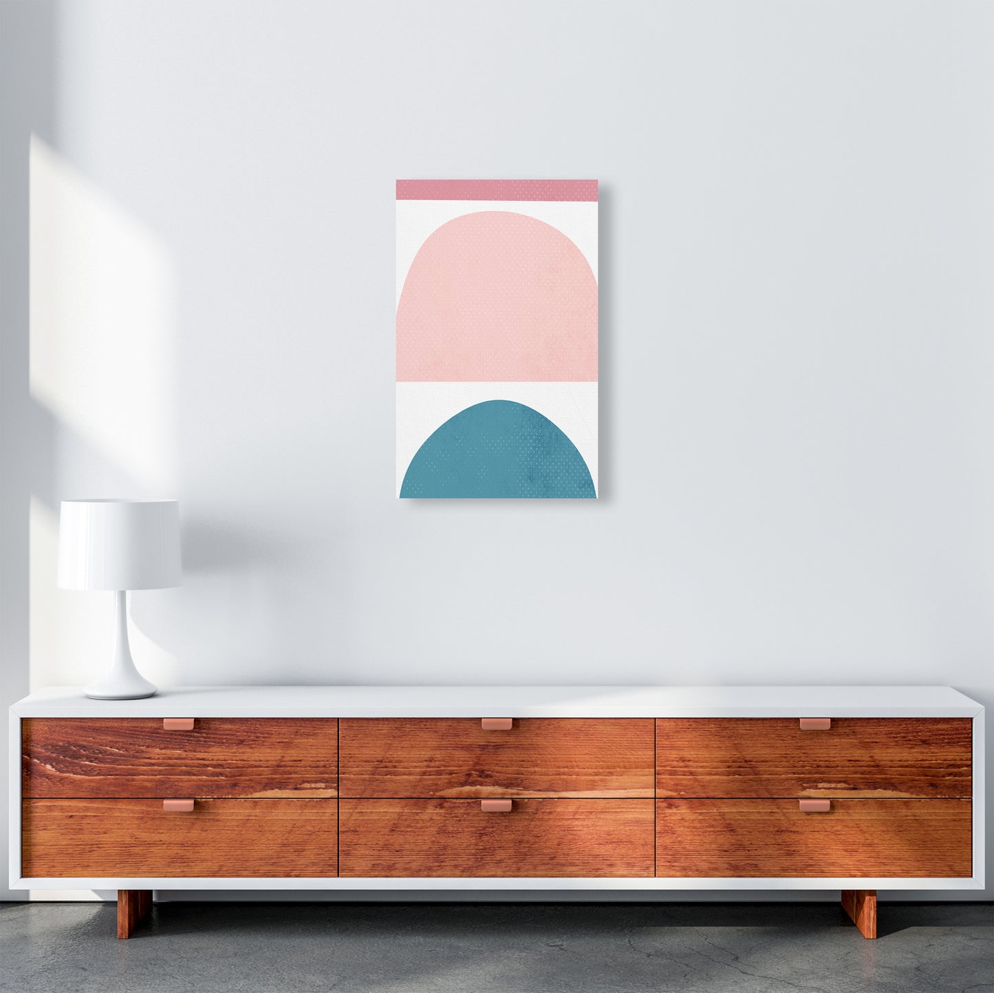 Abstract Blue and Pink Original A3 Canvas