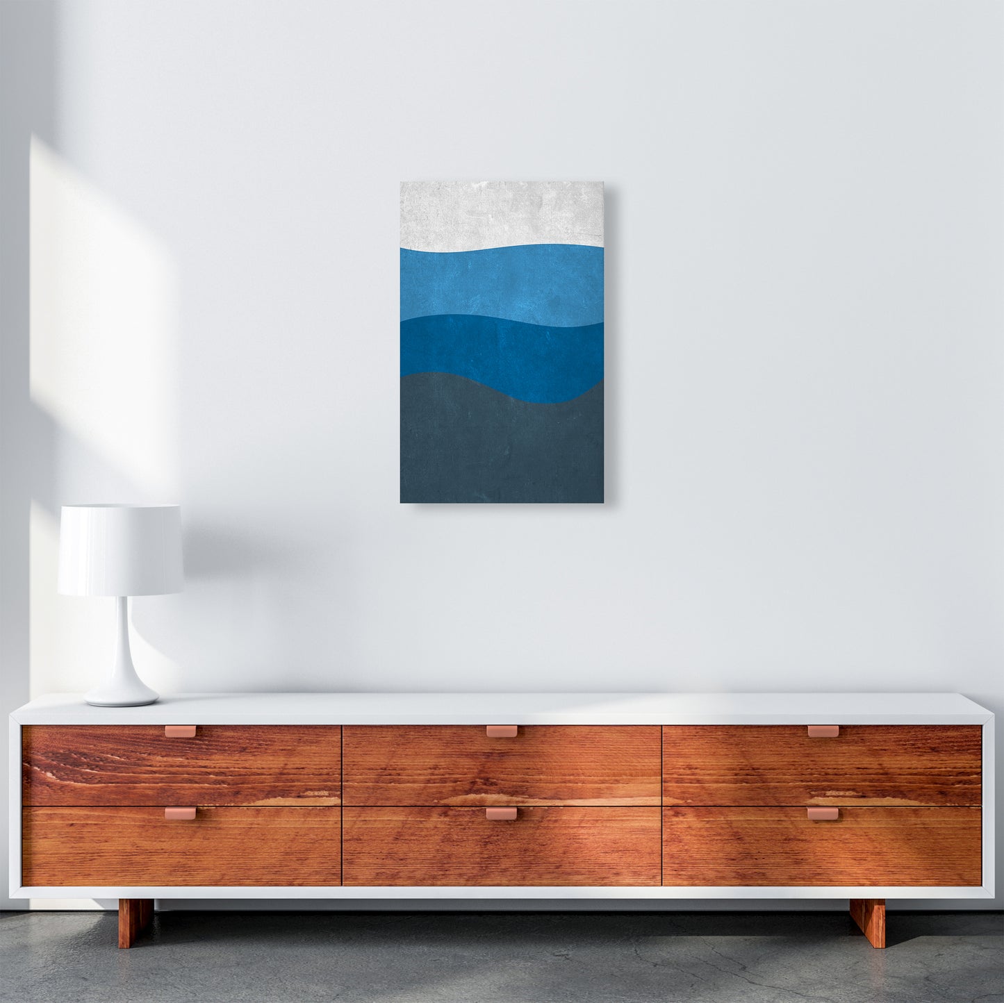 Abstract Blue Seascape Grunge A3 Canvas