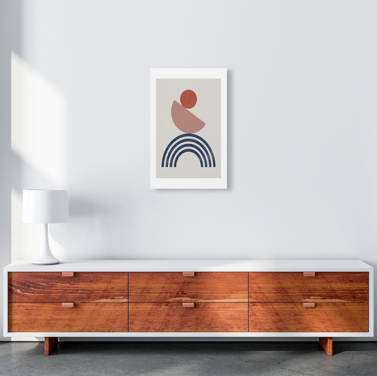 Mid Century Shapes Wall Art Print B A3 Canvas
