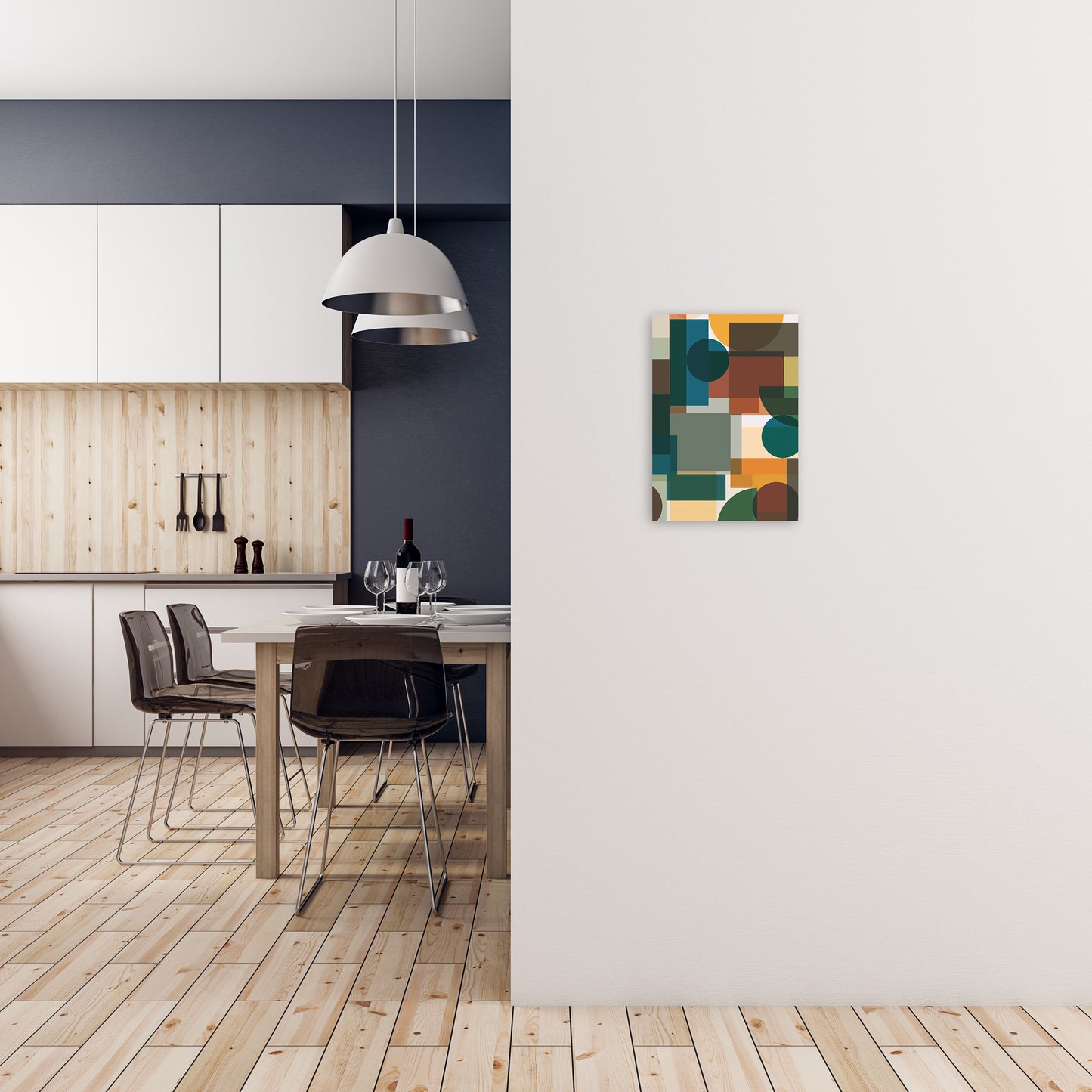 Abstract Pair Set B A3 Black Frame