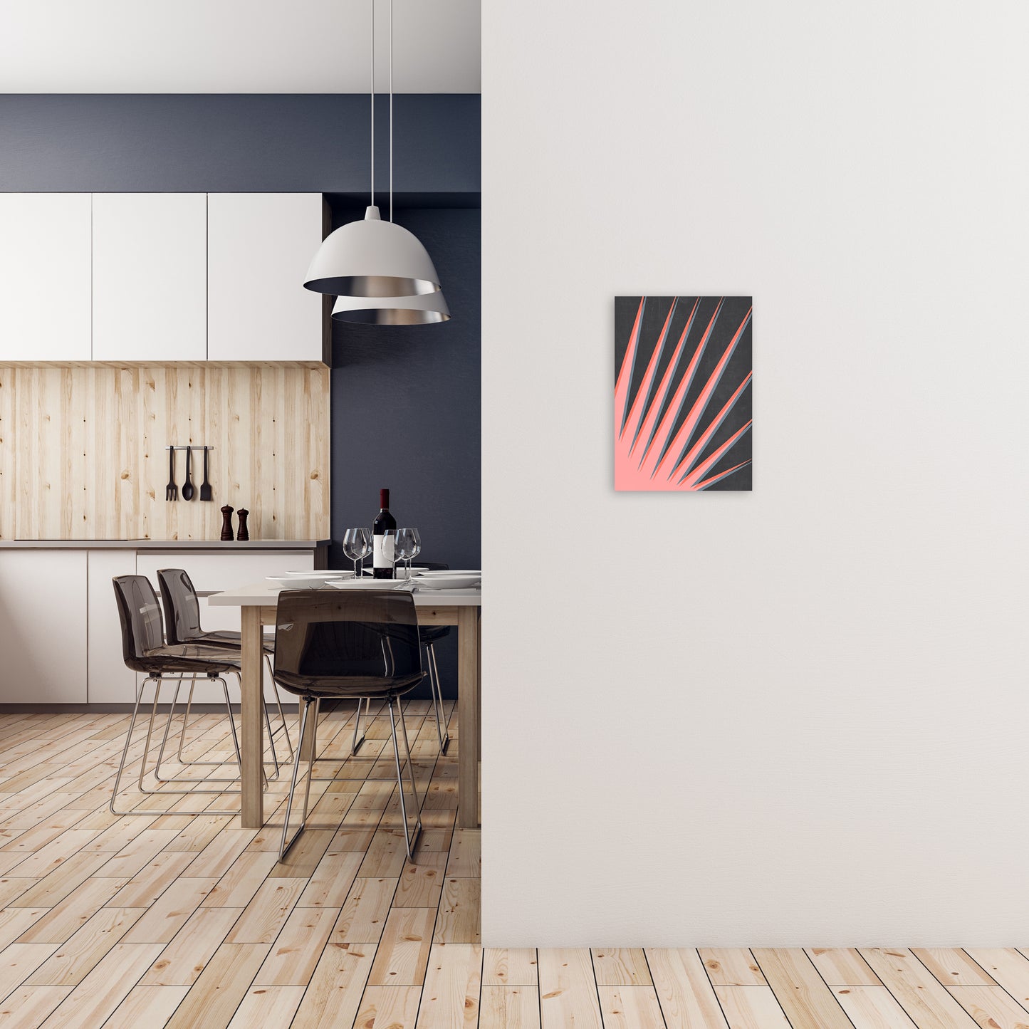 Abstract Colourful Print A A3 Black Frame