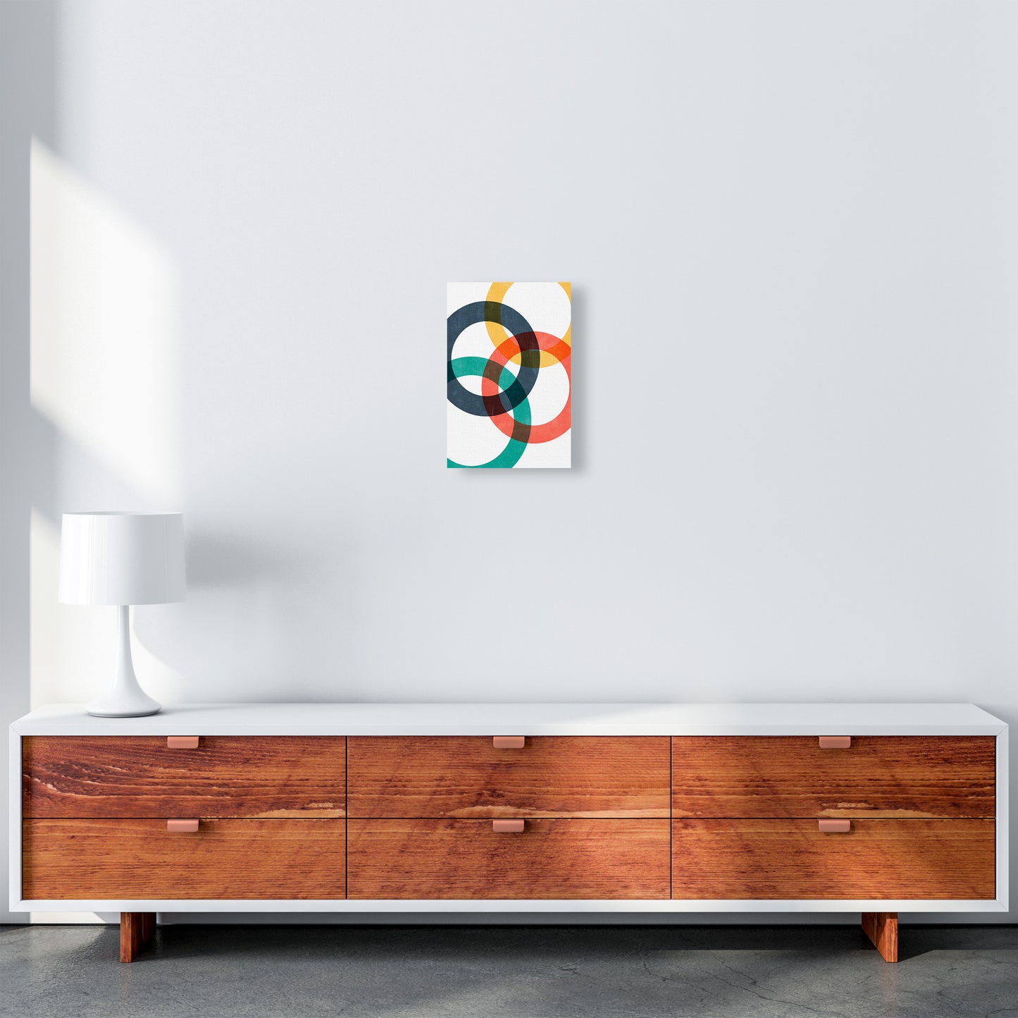 Multicolor Geometric Circles Wall Art A4 Canvas