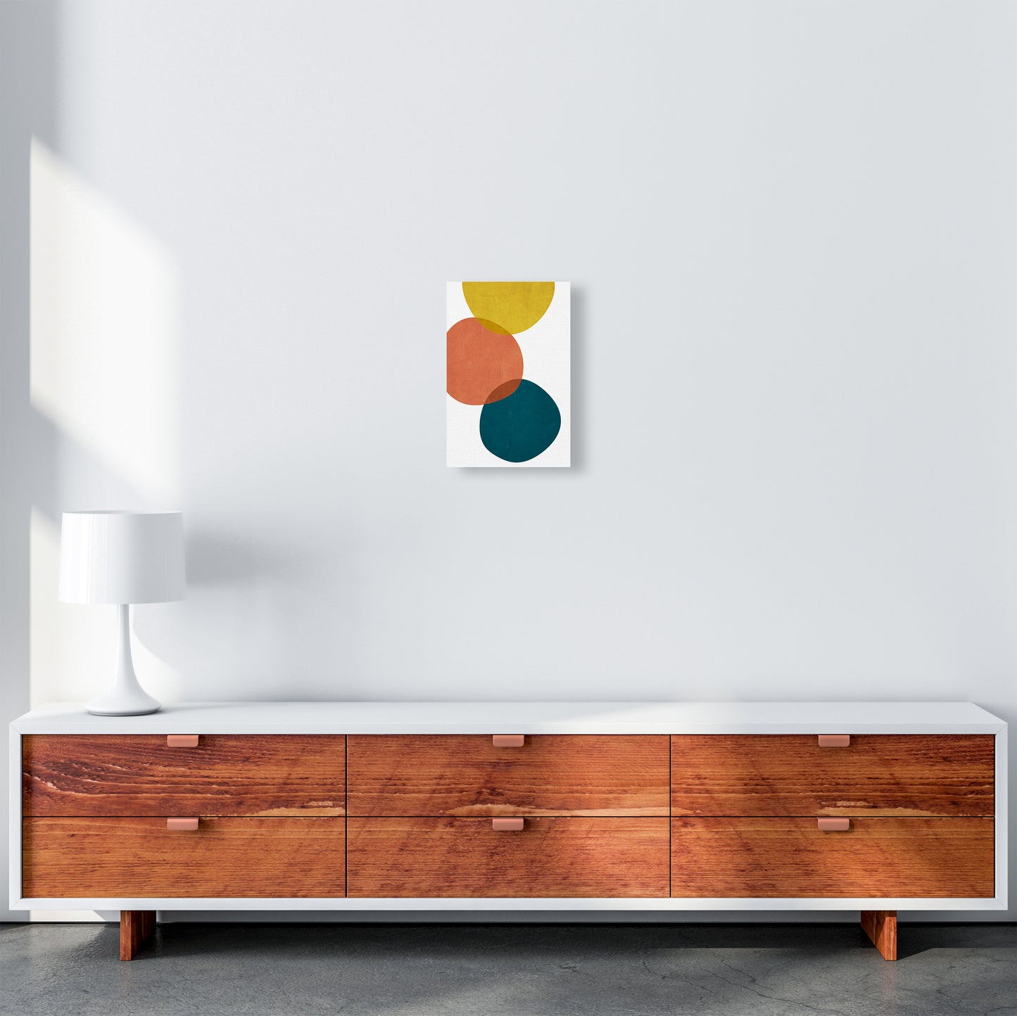 Yellow Red Blue Abstract Original A4 Canvas