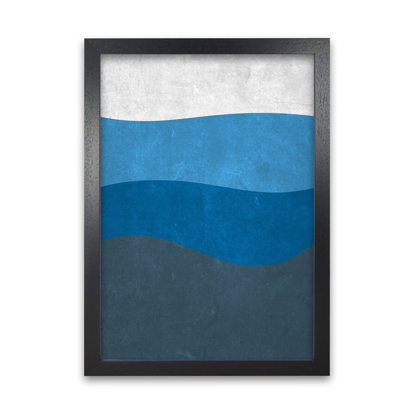 Abstract Blue Seascape Grunge Black Grain