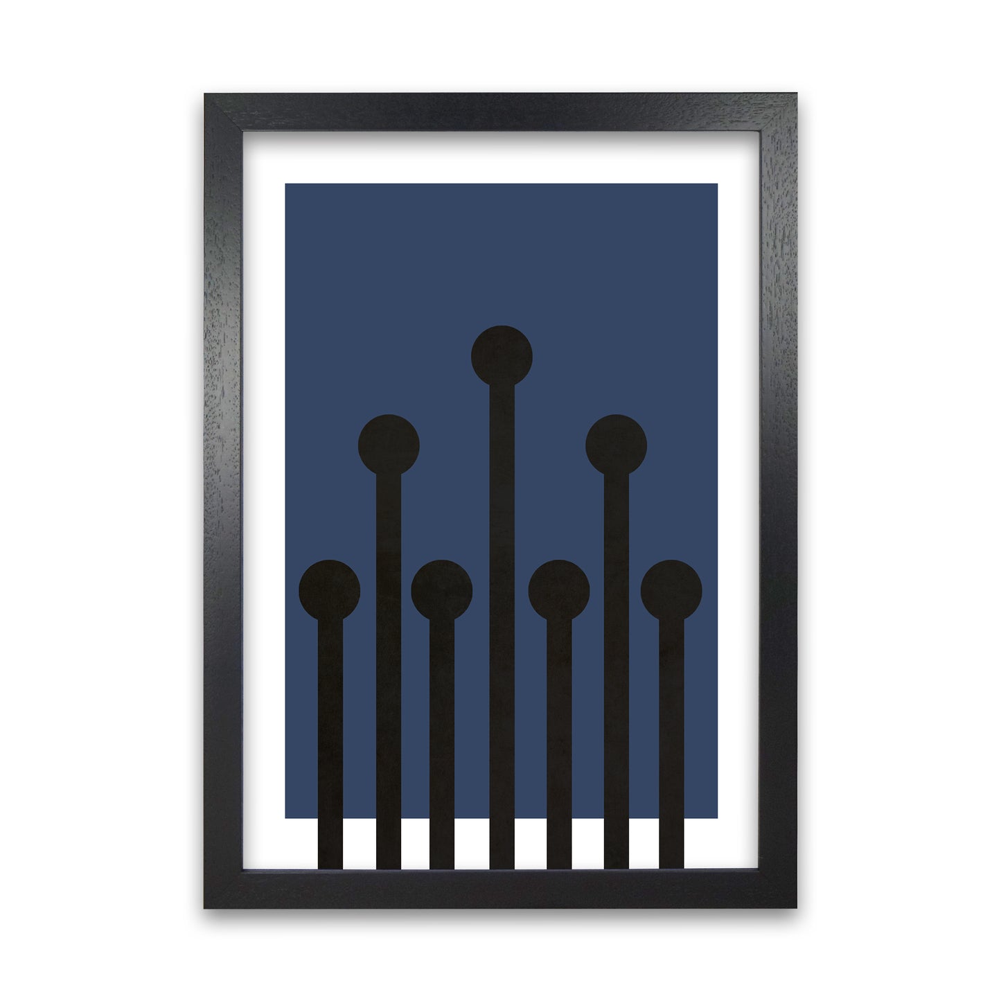 Black and Blue Scandinavian Art Black Grain