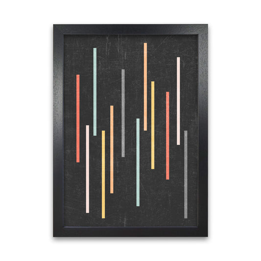Colorful Lines on Black Grunge Black Grain