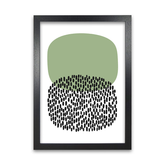 Green and Black Abstract Original Black Grain
