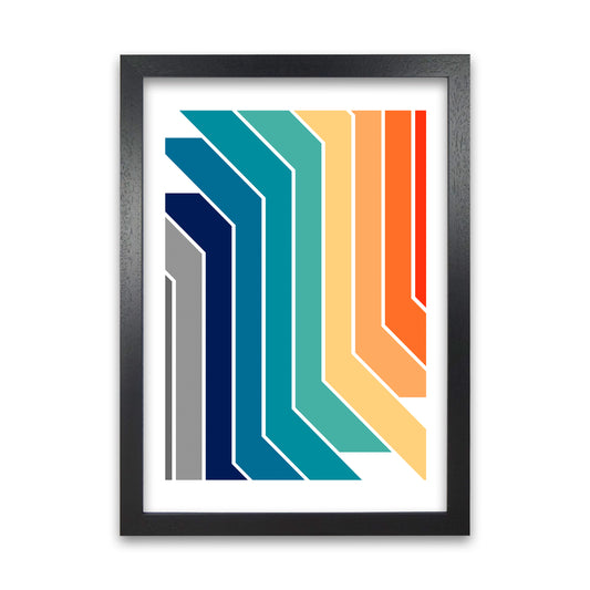 Modern Rainbow Stripes Original2 Black Grain