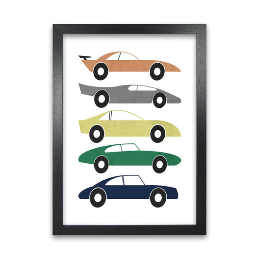 Muted Colours Car Wall Art Black Grain