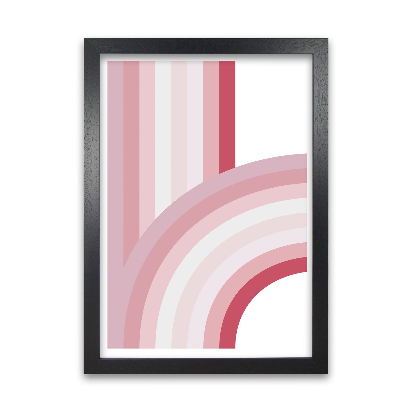 Pink Nursery Rainbow Wall Art Black Grain