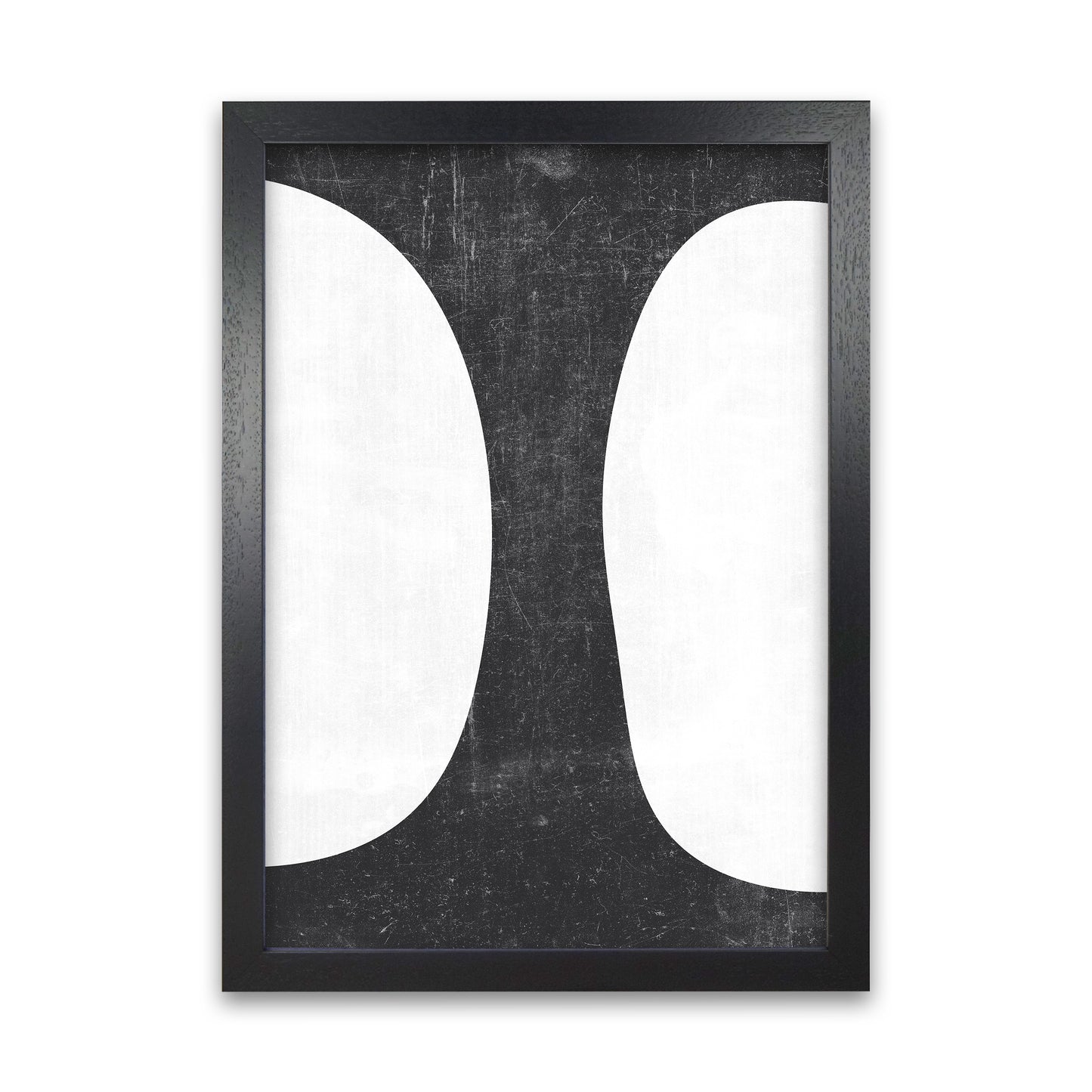 Mid Century Black and White Grunge Wall Art A Black Grain