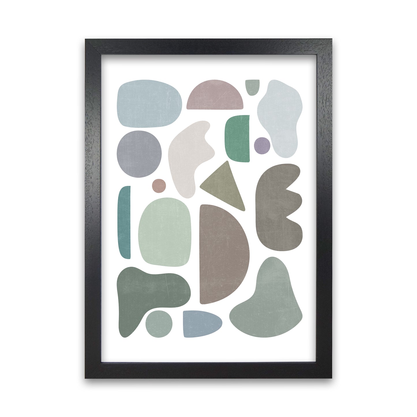 Abstract Terrazzo Shapes A Black Grain