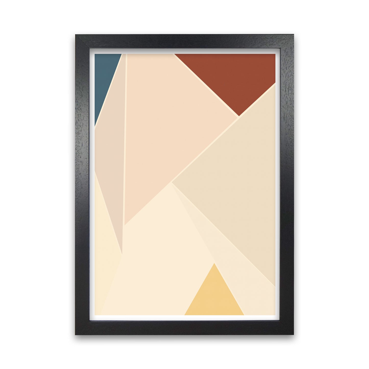 Colour Block Mid Century Art Print B Black Grain