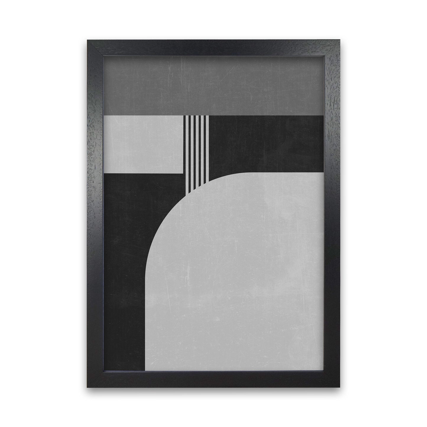 Mid Century Black and White Print A Black Grain