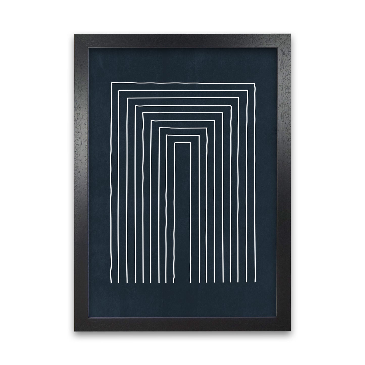 Mid Century Modern Blue Print A Black Grain