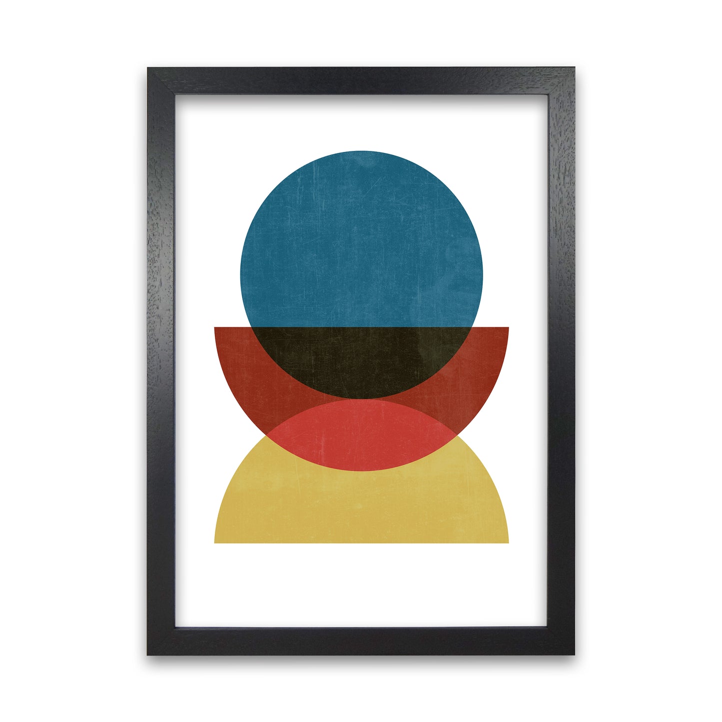 Rainbow Mid Century Print A A1 Black Grain Frame