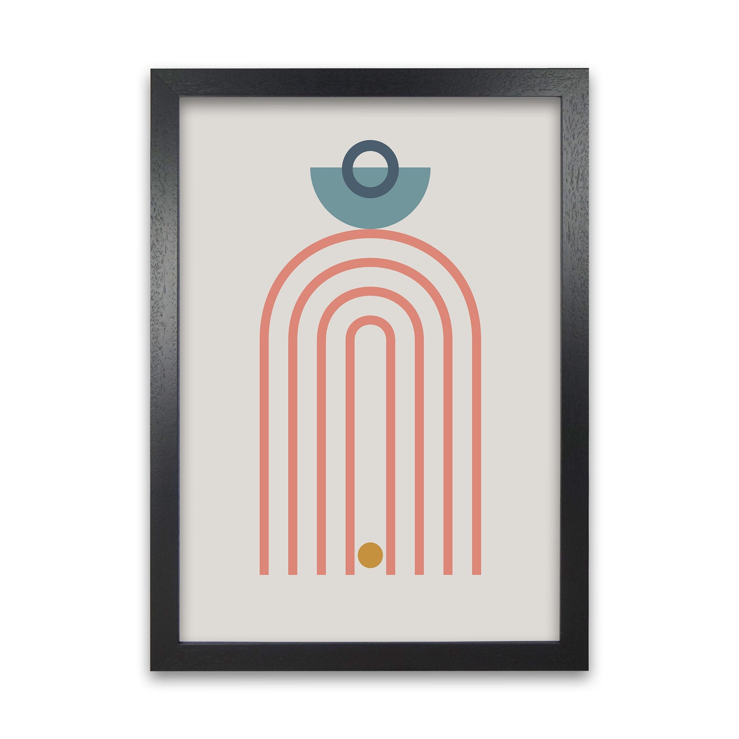 Mid Century Modern Prints on Grey A Black Grain