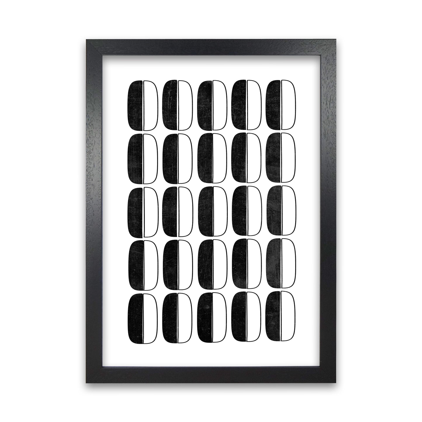 Abstract Coffee Beans Print Original Black Grain