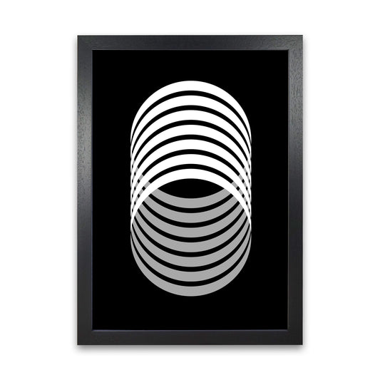Abstract Modern Back and White Circles Original Black Grain
