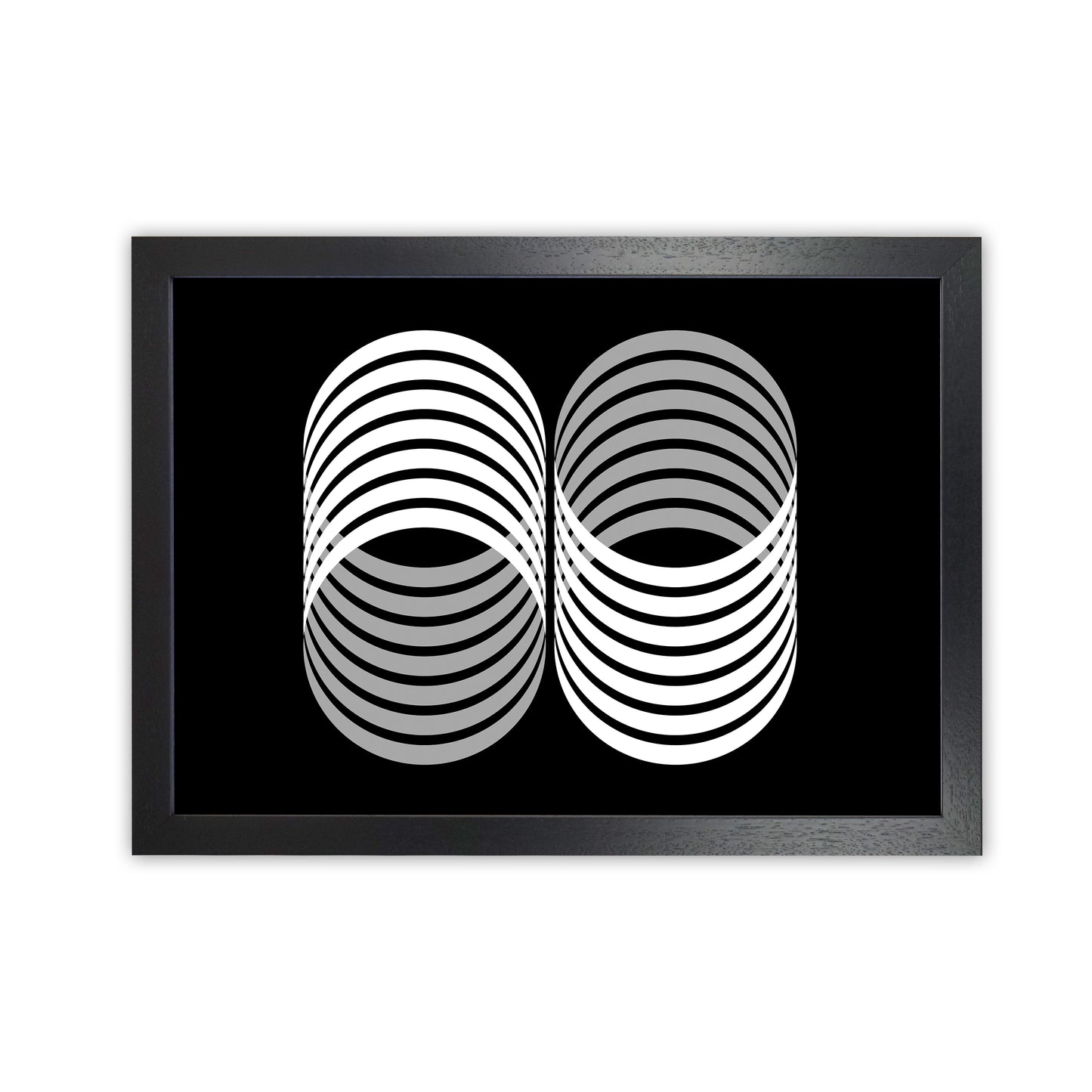 Abstract Modern Shapes Landscape Original Black Grain