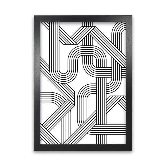 Black and White Abstract Lines Black Grain